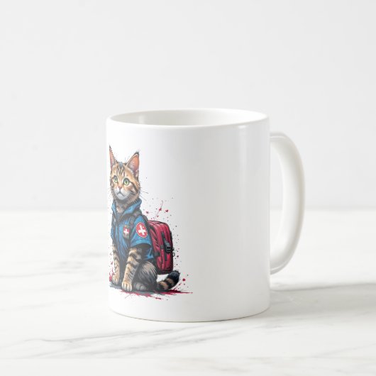 Rescue Cat Mok – Heroïsch Medisch Cat Design (Voorkant rechts)