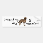 Rescue Chocolade Lab Bumpersticker (Voorkant)