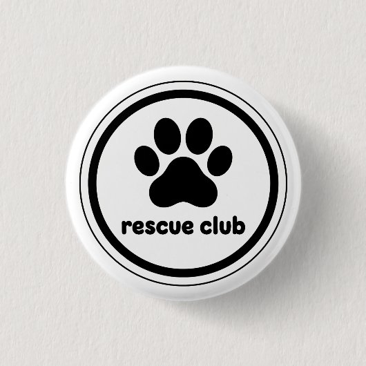 Rescue Club – United by Paws Ronde Button 3,2 Cm (Voorkant)