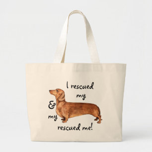 Rescue Dachshund Grote Tote Bag
