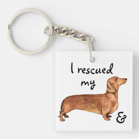Rescue Dachshund Sleutelhanger (Voorkant)