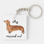Rescue Dachshund Sleutelhanger (Achterkant)