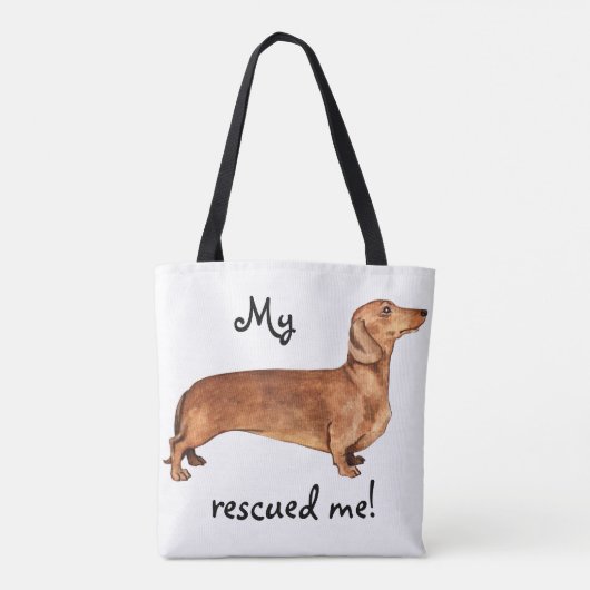 Rescue Dachshund Tote Bag (Achterkant)