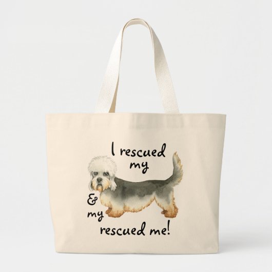 Rescue Dandie Grote Tote Bag (Voorkant)