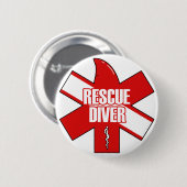 Rescue Diver Cross Dive Flag Button (Voorkant /achterkant)