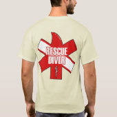 Rescue Diver Cross Dive Flag Style 1 T-shirt (Achterkant)