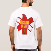 Rescue Diver Cross Dive Flag Style 2  T-shirt (Achterkant)