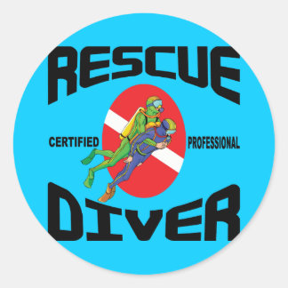 Rescue Diver Ronde Sticker