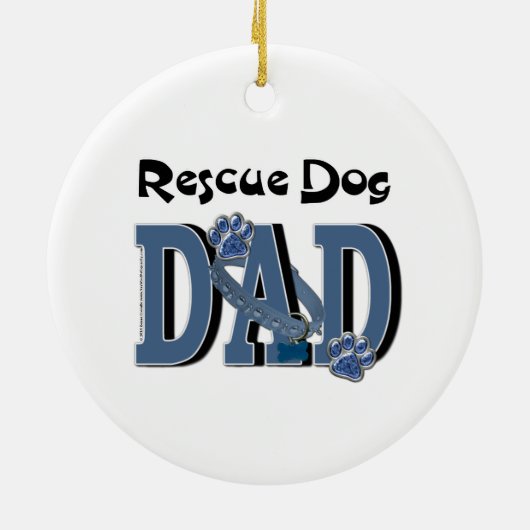 Rescue Dog DAD Keramisch Ornament (Achterkant)