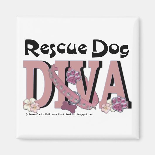 Rescue Dog DIVA Magneet (Voorkant)