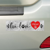 Rescue Dog - Live Love Rescue Red Bumpersticker (Op auto)