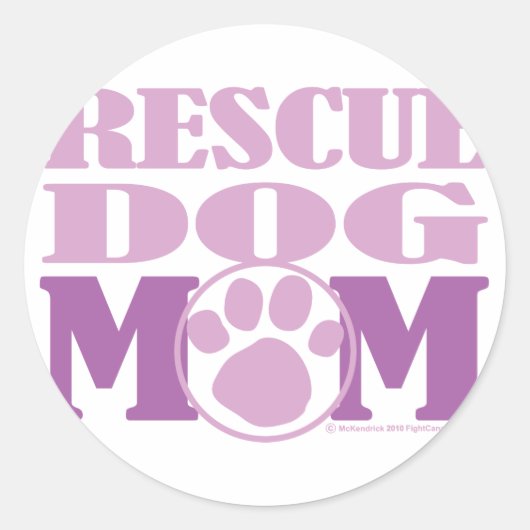 Rescue Dog Mam Ronde Sticker (Voorkant)