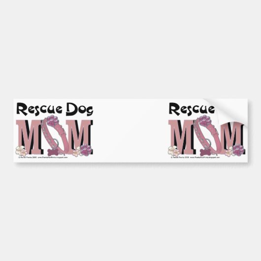 Rescue Dog MOM Bumpersticker (Voorkant)