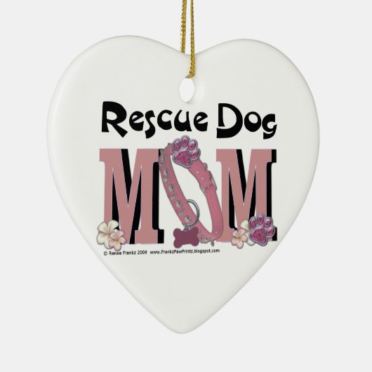 Rescue Dog MOM Keramisch Ornament (Rechts)