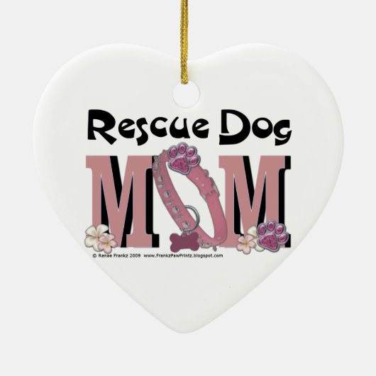 Rescue Dog MOM Keramisch Ornament (Achterkant)