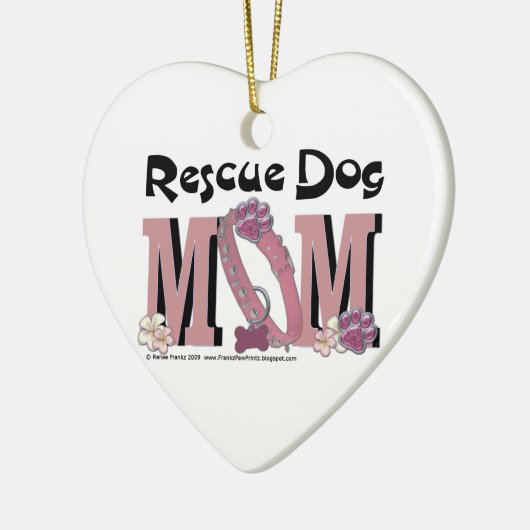 Rescue Dog MOM Keramisch Ornament (Links)
