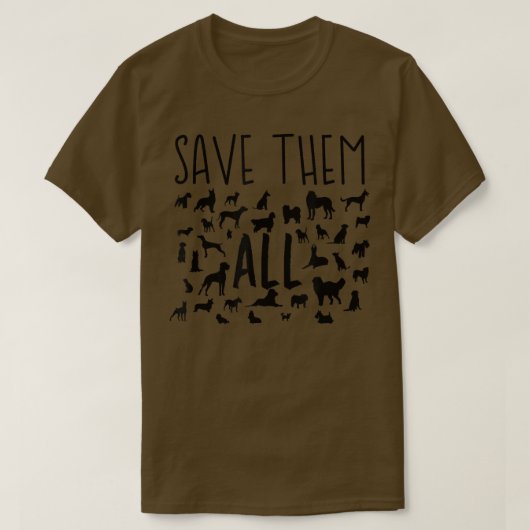 Rescue Dog T save them all T-shirt (Design voorkant)