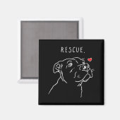 Rescue Dog Tbull Drawing Rescue Mom Adopt Dont _1  Magneet (Voorkant / Achterkant)