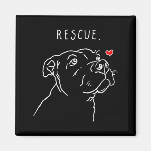 Rescue Dog Tbull Drawing Rescue Mom Adopt Dont _1  Magneet (Voorkant)
