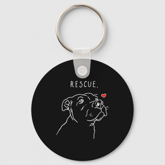 Rescue Dog Tbull Drawing Rescue Mom Adopt Dont _1  Sleutelhanger (Voorkant)