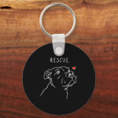 Rescue Dog Tbull Drawing Rescue Mom Adopt Dont _1  Sleutelhanger (Voorkant)