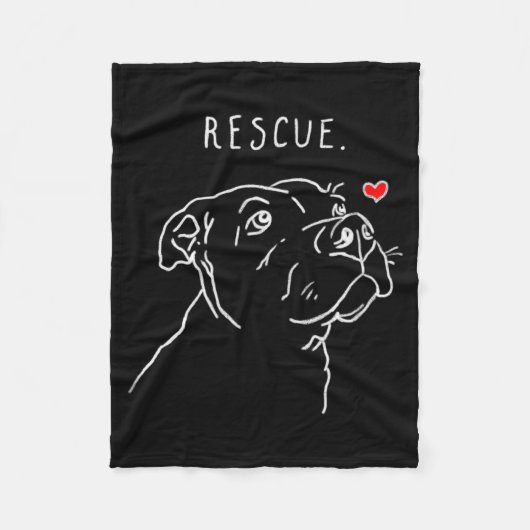 Rescue Dog Tbull Drawing Rescue Mom Adopt Dont  Fleece Deken (Voorkant)