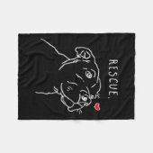 Rescue Dog, Tbull Drawing, Rescue Mom, Adopt Don't Fleece Deken (Voorkant (Horizontaal))