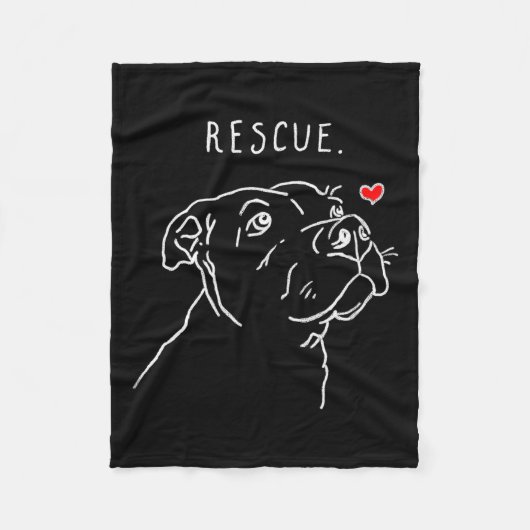 Rescue Dog, Tbull Drawing, Rescue Mom, Adopt Don't Fleece Deken (Voorkant)