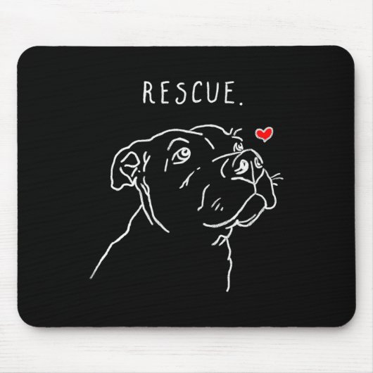 Rescue Dog, Tbull Drawing, Rescue Mom, Adopt Don't Muismat (Voorkant)