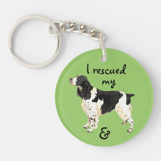 Rescue English Springer Spaniel Sleutelhanger (Voorkant)