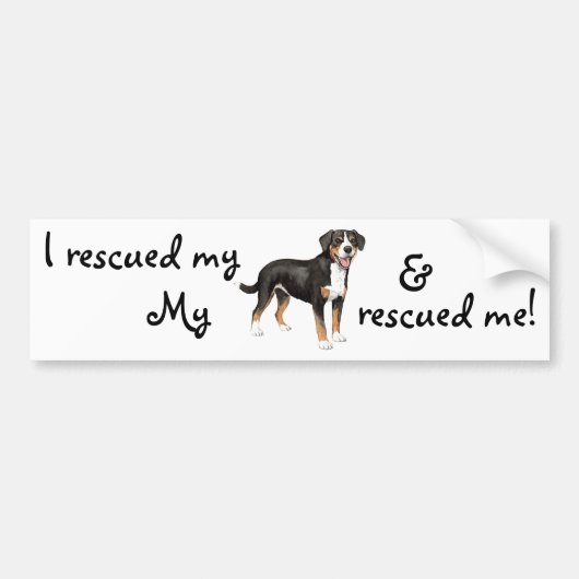 Rescue Entlebucher Mountain Dog Bumpersticker (Voorkant)