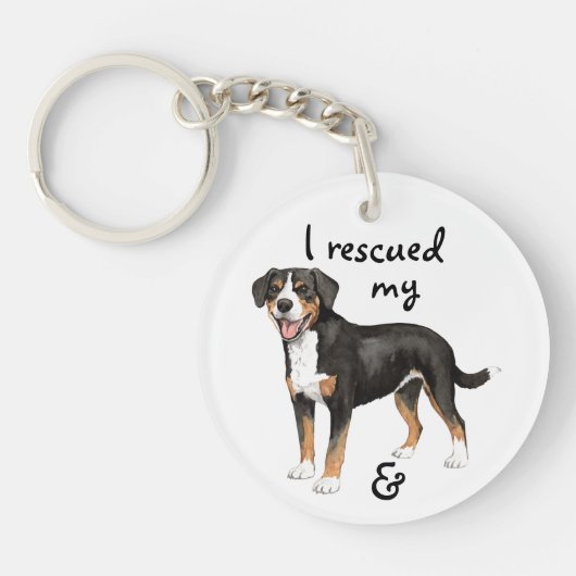 Rescue Entlebucher Mountain Dog Sleutelhanger (Voorkant)