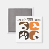 Rescue Foster adopteert Dogs Cats Magnet (Voorkant / Achterkant)