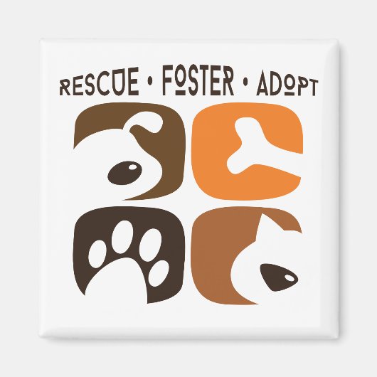 Rescue Foster adopteert Dogs Cats Magnet (Voorkant)