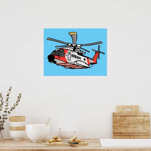Rescue Helicopter Poster (Keuken)