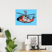 Rescue Helicopter Poster (Thuiskantoor)