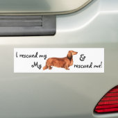 Rescue Longhaire Dachshund Bumpersticker (Op auto)