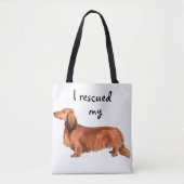 Rescue Longhaire Dachshund Tote Bag (Voorkant)
