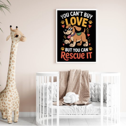 Rescue Love Dog Quote Poster