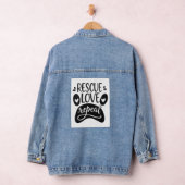 Rescue Love Repeat Dog Paw T-shirt Denim Jacket (Hangar)