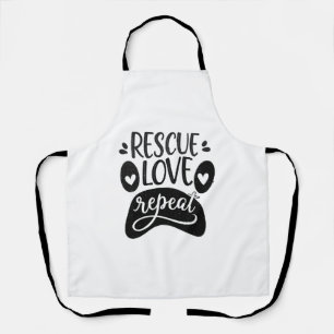 Rescue Love Repeat Dog Paw T-shirt Schort