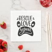 Rescue Love Repeat Dog Paw T-shirt Servet (Insitu)