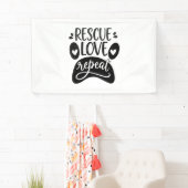 Rescue Love Repeat Dog Paw T-shirt Spandoek (Insitu)