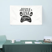 Rescue Love Repeat Dog Paw T-shirt Spandoek (Beurs)
