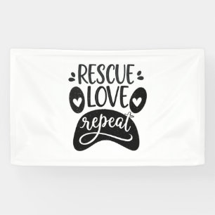 Rescue Love Repeat Dog Paw T-shirt Spandoek