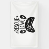 Rescue Love Repeat Dog Paw T-shirt Spandoek (Verticaal)