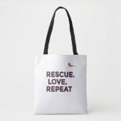 Rescue. Love. Repeat. | Pet Lovers Minimalist Desi Tote Bag (Voorkant)