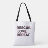 Rescue. Love. Repeat. | Pet Lovers Minimalist Desi Tote Bag (Achterkant)