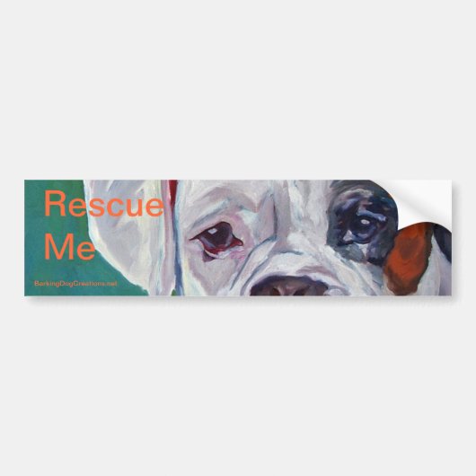 Rescue me Dog Bumpersticker (Voorkant)