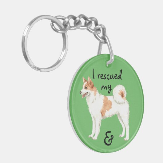 Rescue Norrbottenspets Sleutelhanger (Voorkant Links)